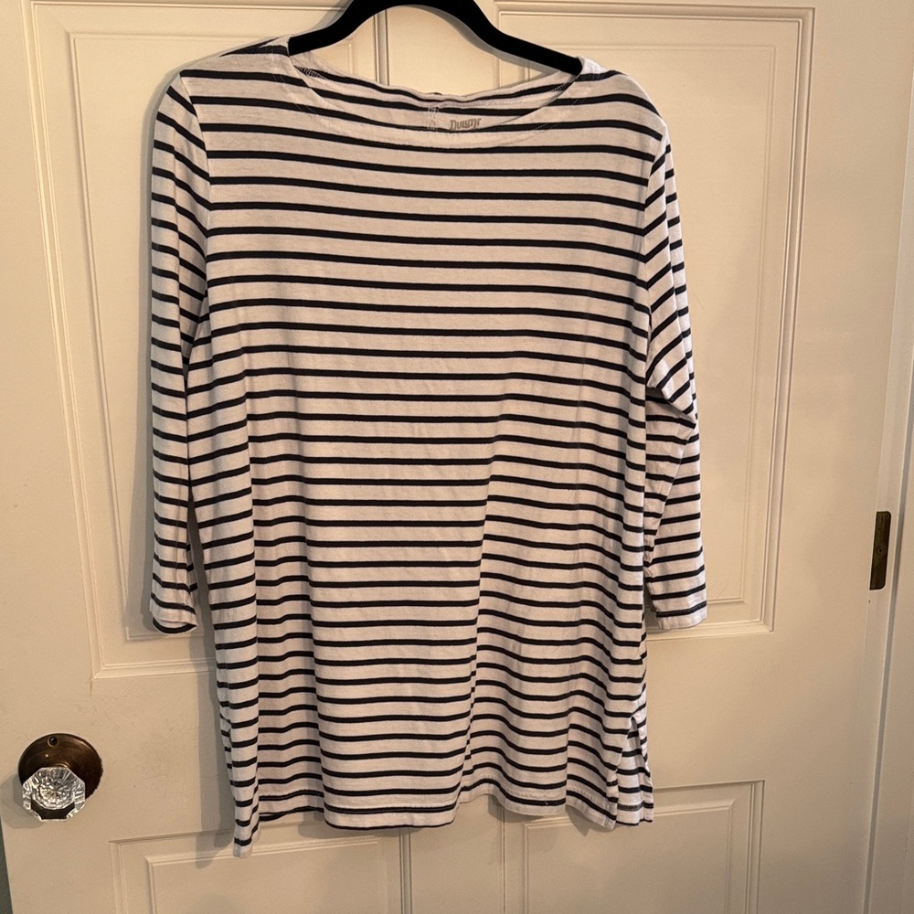 Striped Navy and White Women's Top
